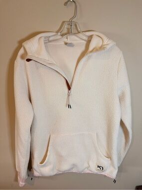 Kari Traa Ivory Sherpa Half-Zip Hoodie